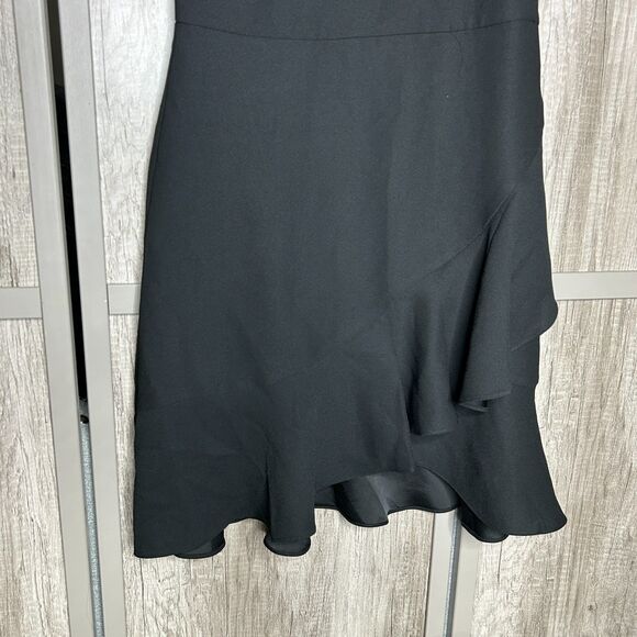 Banana Republic Dress 6 Black Color Short Ruffle Sleeveless NEW - Picture 6 of 7